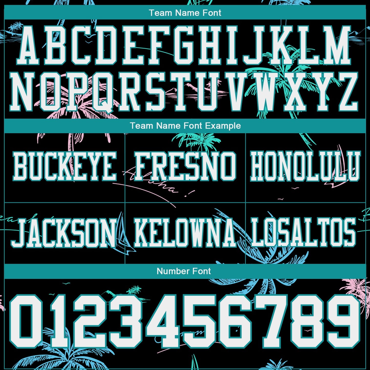 Custom Black White-Teal 3D Pattern Tropical Hawaii Palm Trees Mesh Authentic Football Jersey - Sky-Custom