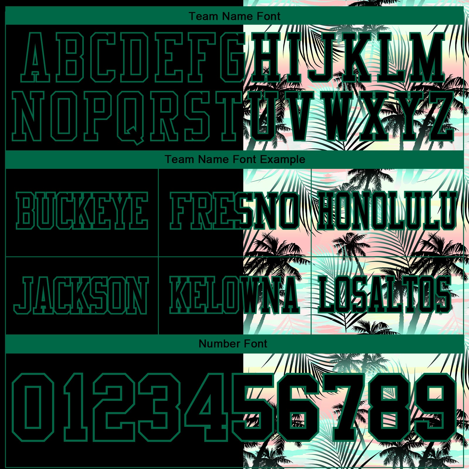 Custom Black Kelly Green 3D Pattern Tropical Hawaii Palm Leaves Mesh Authentic Football Jersey - Sky-Custom