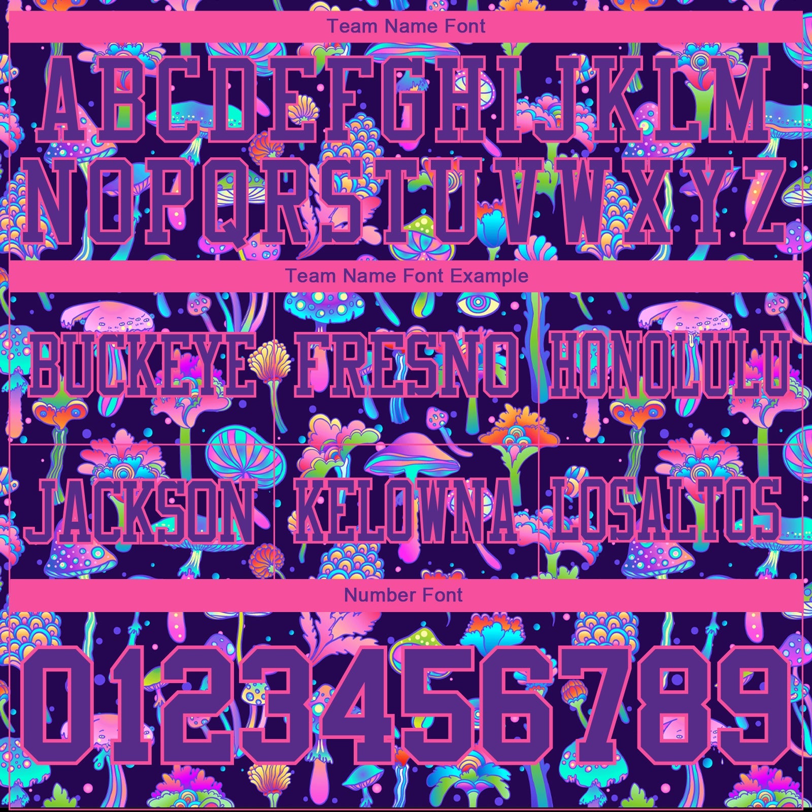 Custom Purple Pink 3D Pattern Colorful Flowers And Mushrooms Psychedelic Hallucination Mesh Authentic Football Jersey - Sky-Custom