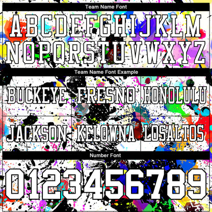 Custom Graffiti Pattern White-Black 3D Pattern Splash Mesh Authentic Football Jersey - Sky-Custom