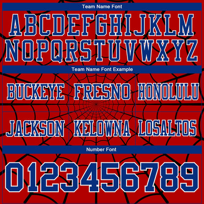 Custom Red Royal-White 3D Pattern Spider Web Mesh Authentic Football Jersey - Sky-Custom