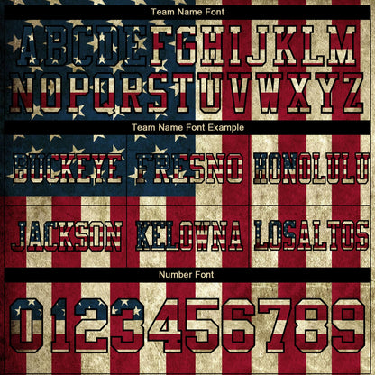 Custom Cream Vintage USA Flag Crimson-Black 3D Pattern Mesh Authentic Football Jersey - Sky-Custom