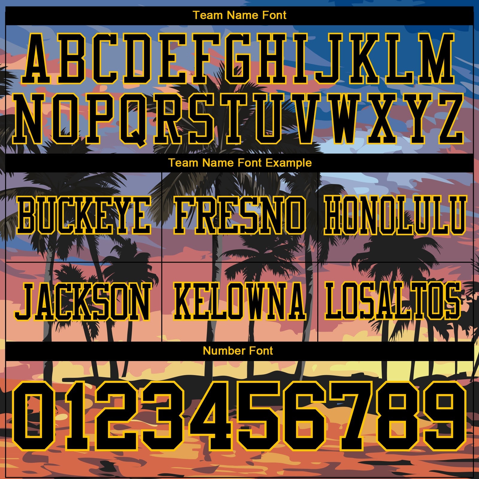 Custom Black Yellow 3D Pattern Tropical Hawaii Palm Trees Mesh Authentic Football Jersey - Sky-Custom