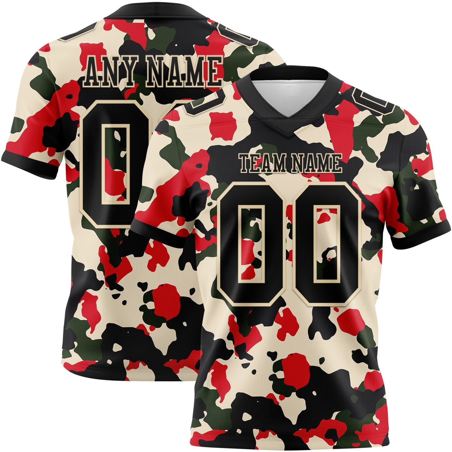 Custom Camo Black-Cream 3D Pattern Salute To Service Mesh Authentic Football Jersey - Sky-Custom