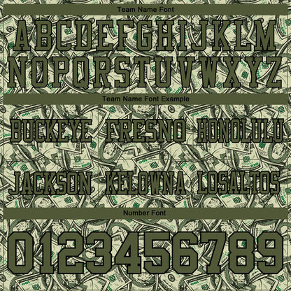 Custom Green Olive-Black 3D Pattern Dollar Mesh Authentic Football Jersey - Sky-Custom