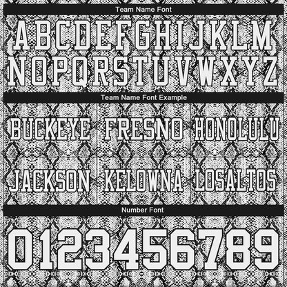Custom White Black 3D Pattern Snakeskin Print Mesh Authentic Football Jersey - Sky-Custom