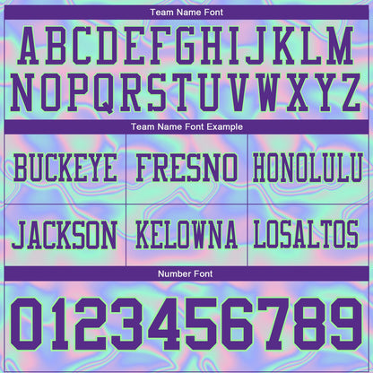 Custom Light Blue Purple-Pea Green 3D Pattern Abstract Trendy Holographic Vaporwave Style Mesh Authentic Football Jersey - Sky-Custom
