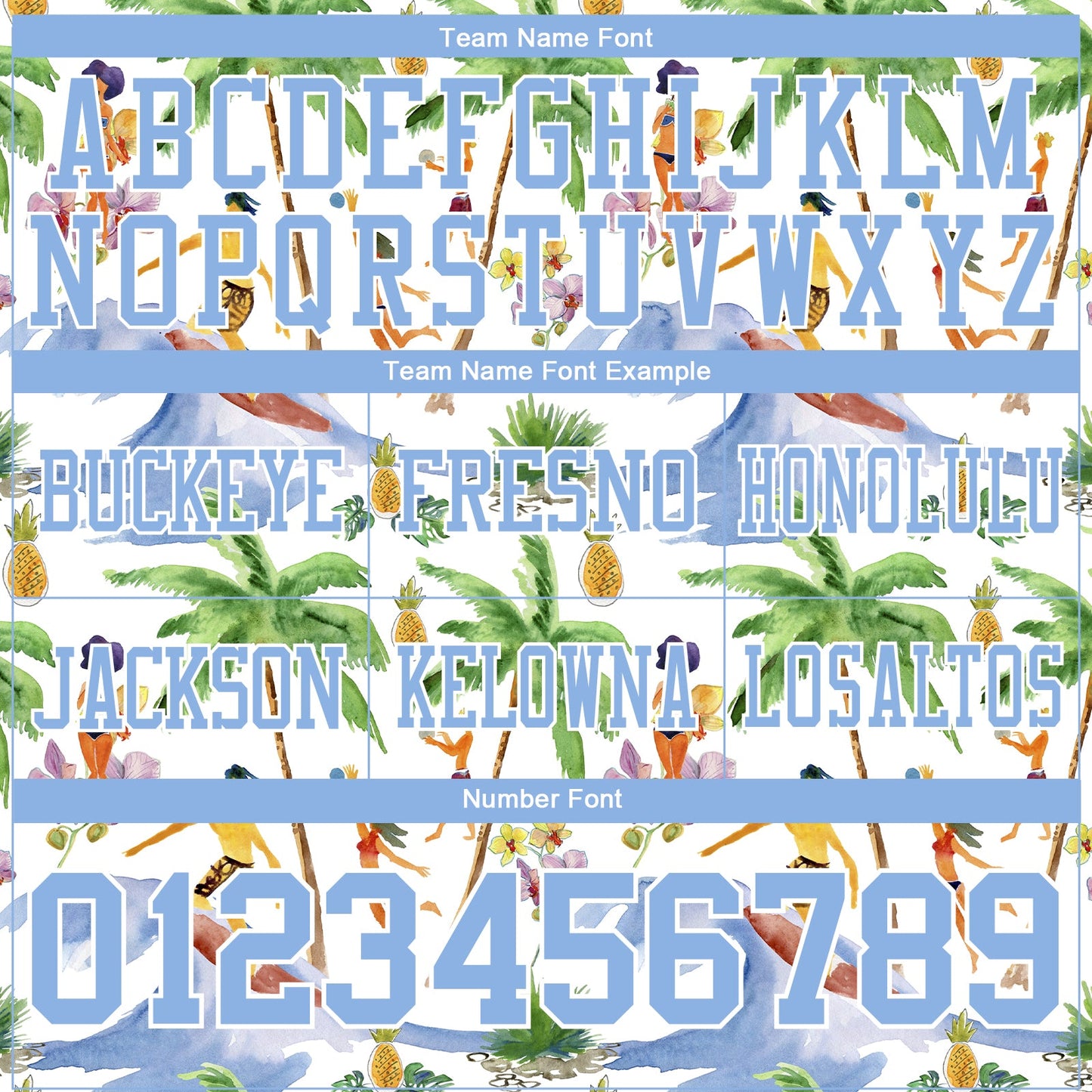 Custom White Light Blue 3D Pattern Beach Hawaii Palm Trees Mesh Authentic Football Jersey - Sky-Custom