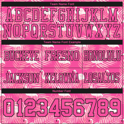 Custom Pink Black 3D Pattern Flamingo Mesh Authentic Football Jersey - Sky-Custom