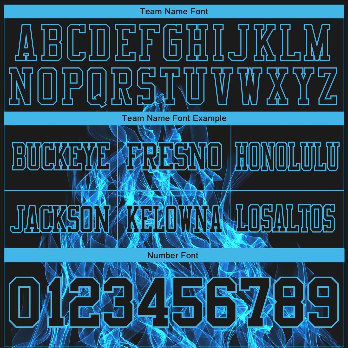 Custom Black Sky Blue 3D Pattern Flame Mesh Authentic Football Jersey - Sky-Custom
