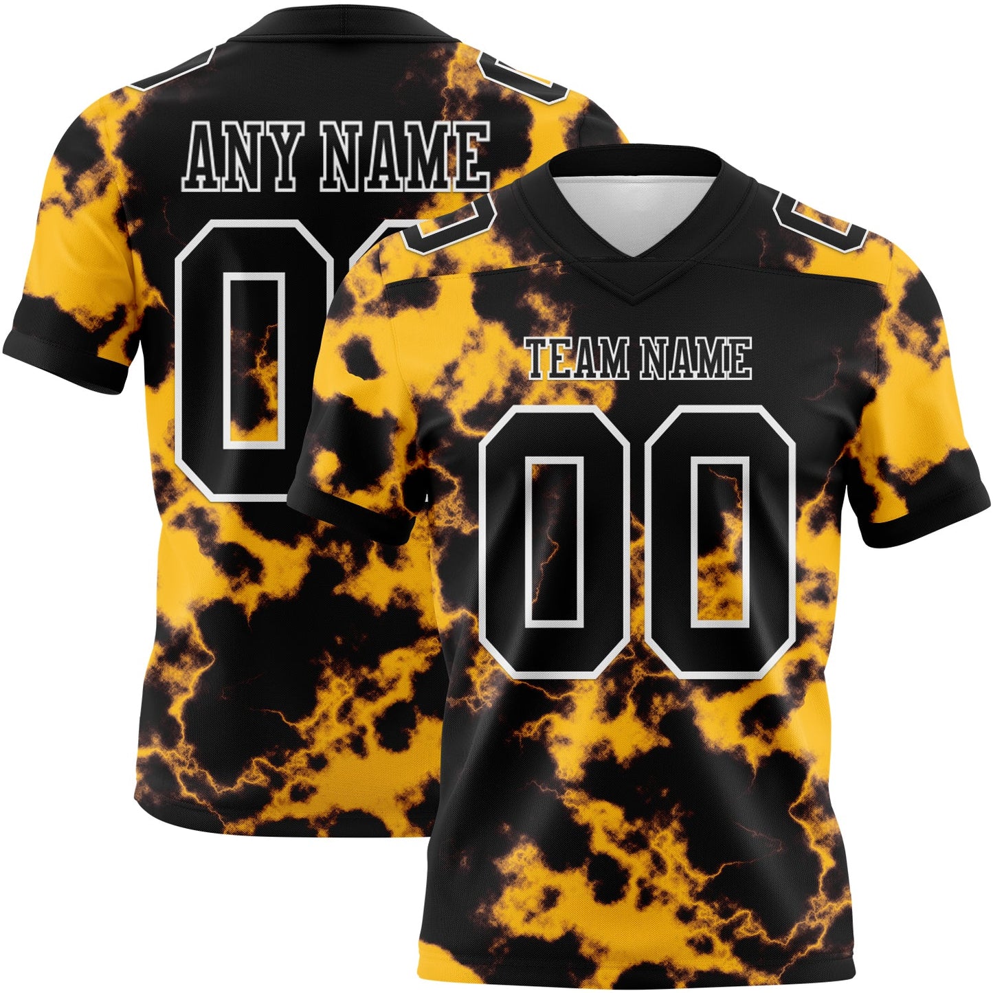 Custom Tie Dye Black-White 3D Pattern Mesh Authentic Football Jersey - Sky-Custom