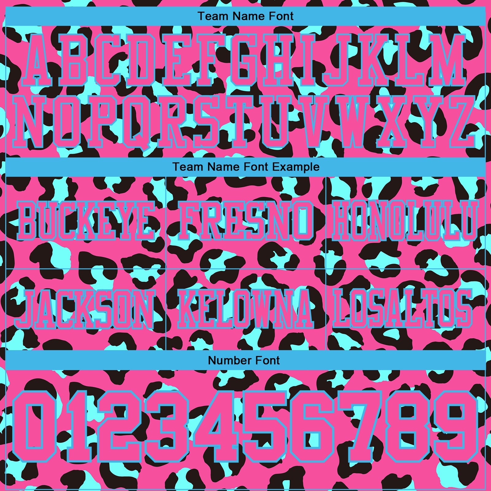 Custom Pink Sky Blue-Black 3D Pattern Leopard Print Mesh Authentic Football Jersey - Sky-Custom