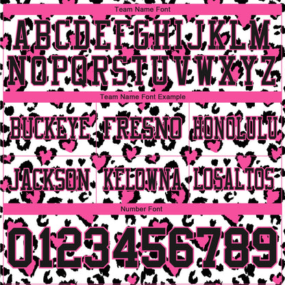 Custom White Black-Pink 3D Pattern Leopard Print Mesh Authentic Football Jersey - Sky-Custom