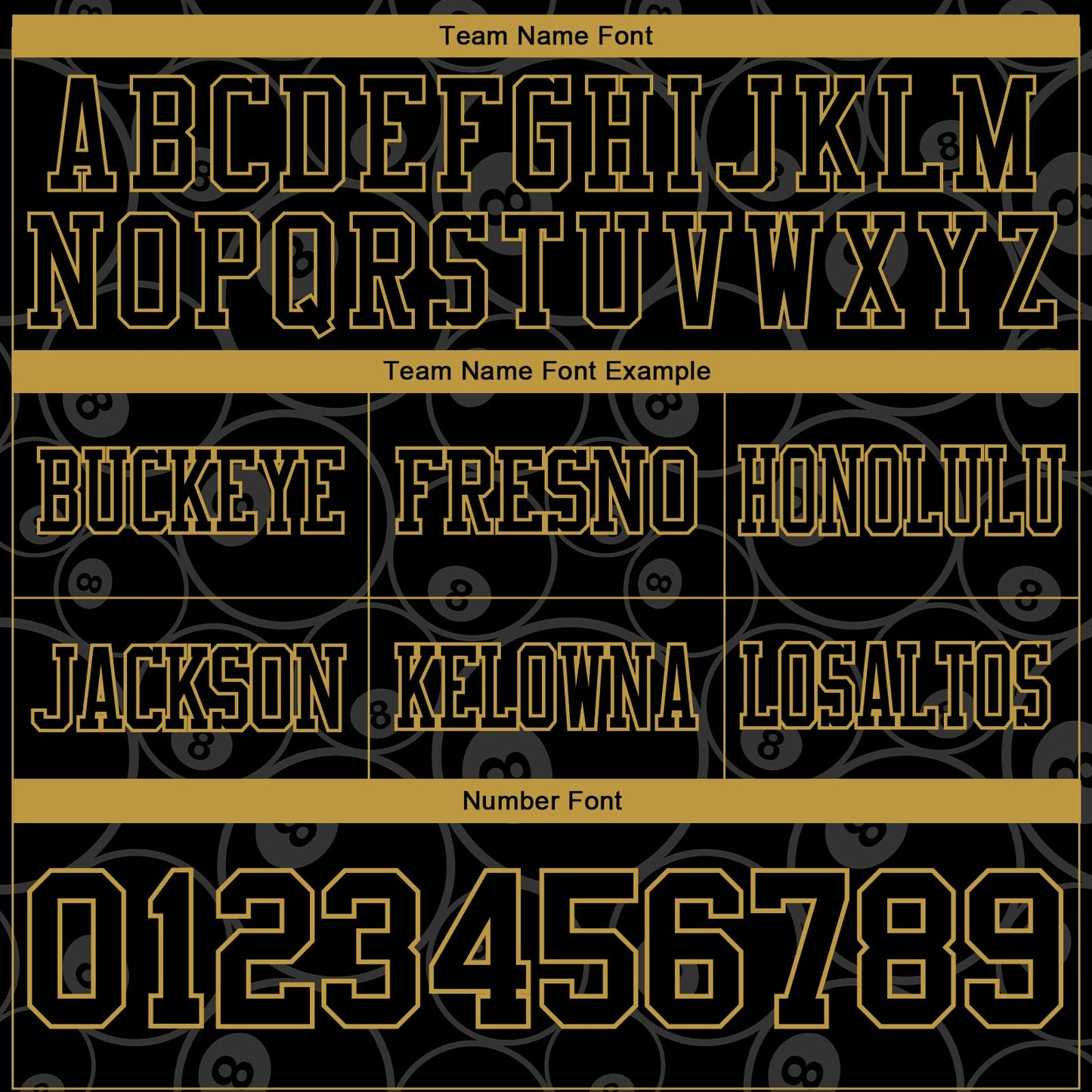 Custom Black Old Gold 3D Pattern Billiards Snooker 8 Ball Mesh Authentic Football Jersey - Sky-Custom