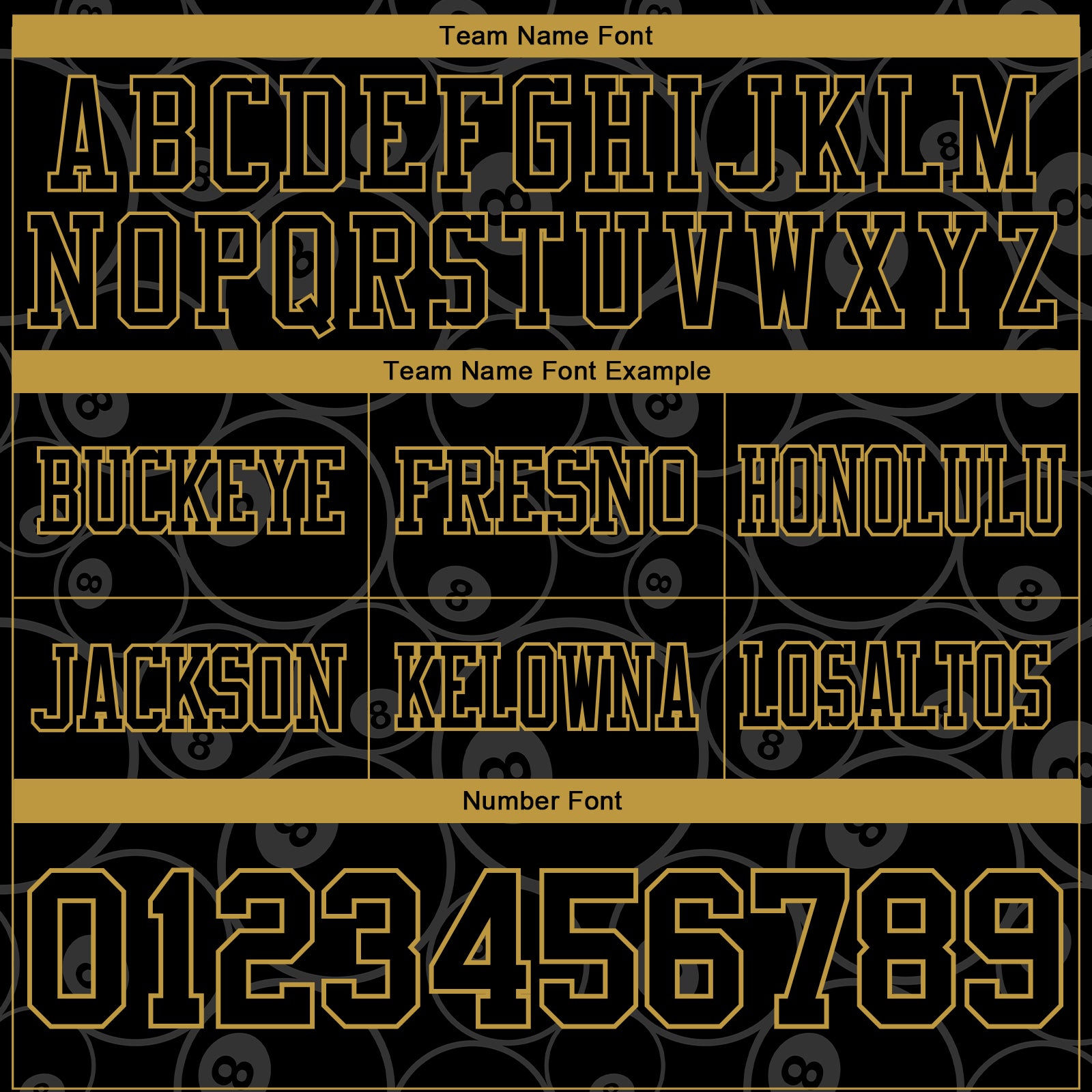 Custom Black Old Gold 3D Pattern Billiards Snooker 8 Ball Mesh Authentic Football Jersey - Sky-Custom