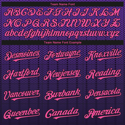Custom Purple Pink-Black 3D Pattern Design Gradient Geometric Shape Authentic Baseball Jersey - Sky-Custom