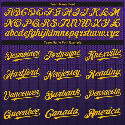 Custom Purple Gold-Black 3D Pattern Design Gradient Geometric Shape Authentic Baseball Jersey - Sky-Custom
