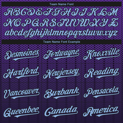 Custom Purple Light Blue-Black 3D Pattern Design Gradient Geometric Shape Authentic Baseball Jersey - Sky-Custom