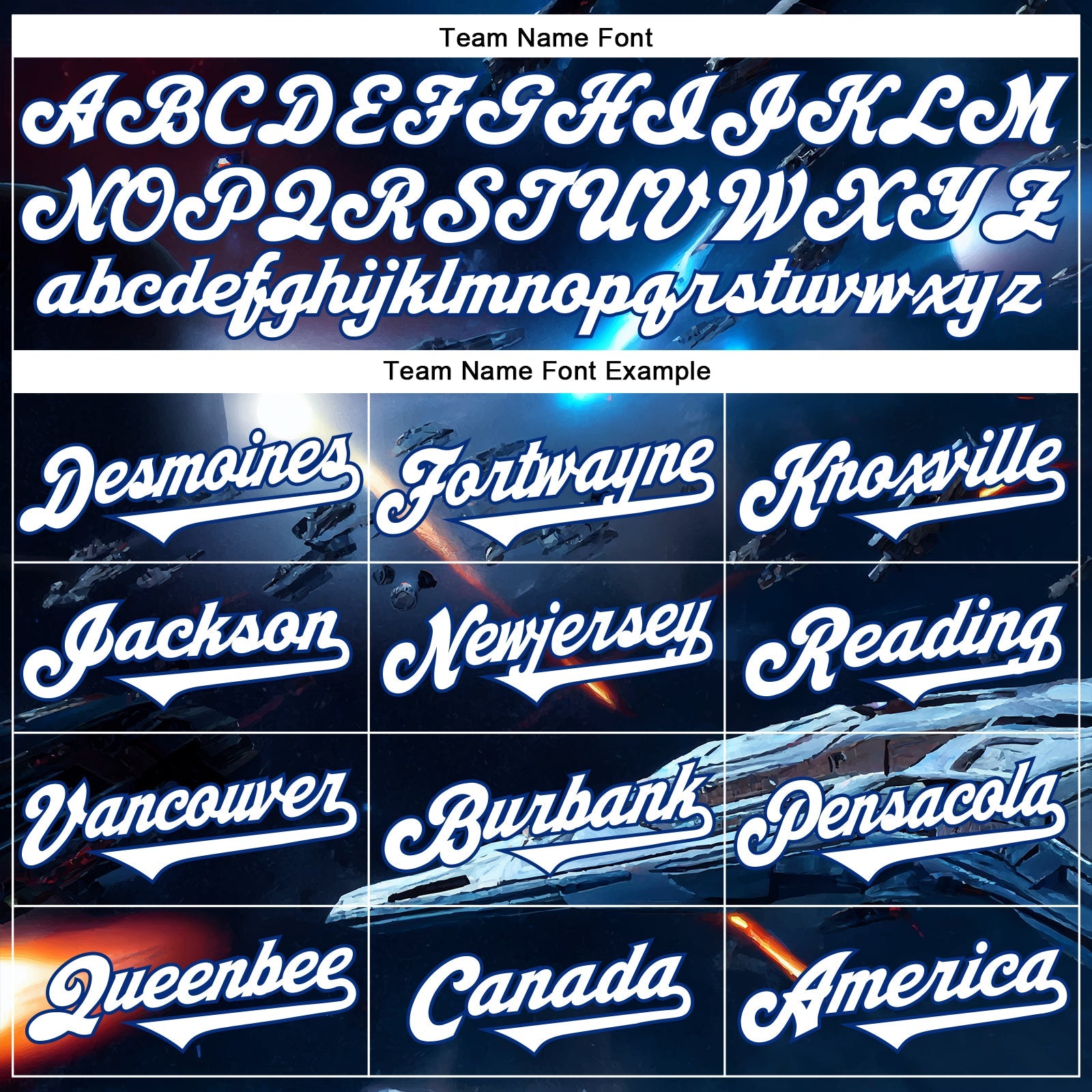 Custom Blue White-Royal 3D Pattern Design Outer Space Starships Authentic Baseball Jersey - Sky-Custom