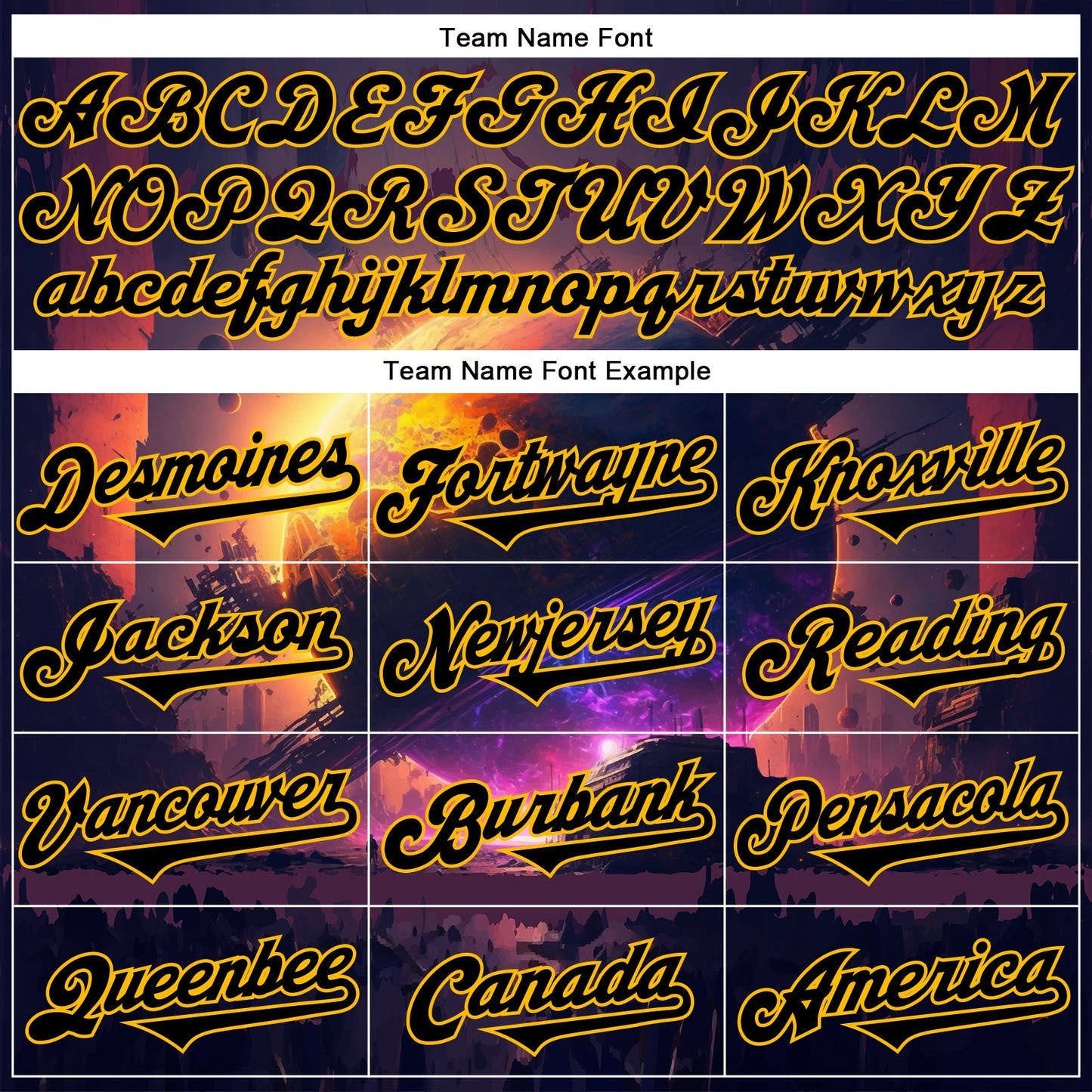 Custom Black Gold 3D Pattern Design Outer Space Solar Authentic Baseball Jersey - Sky-Custom