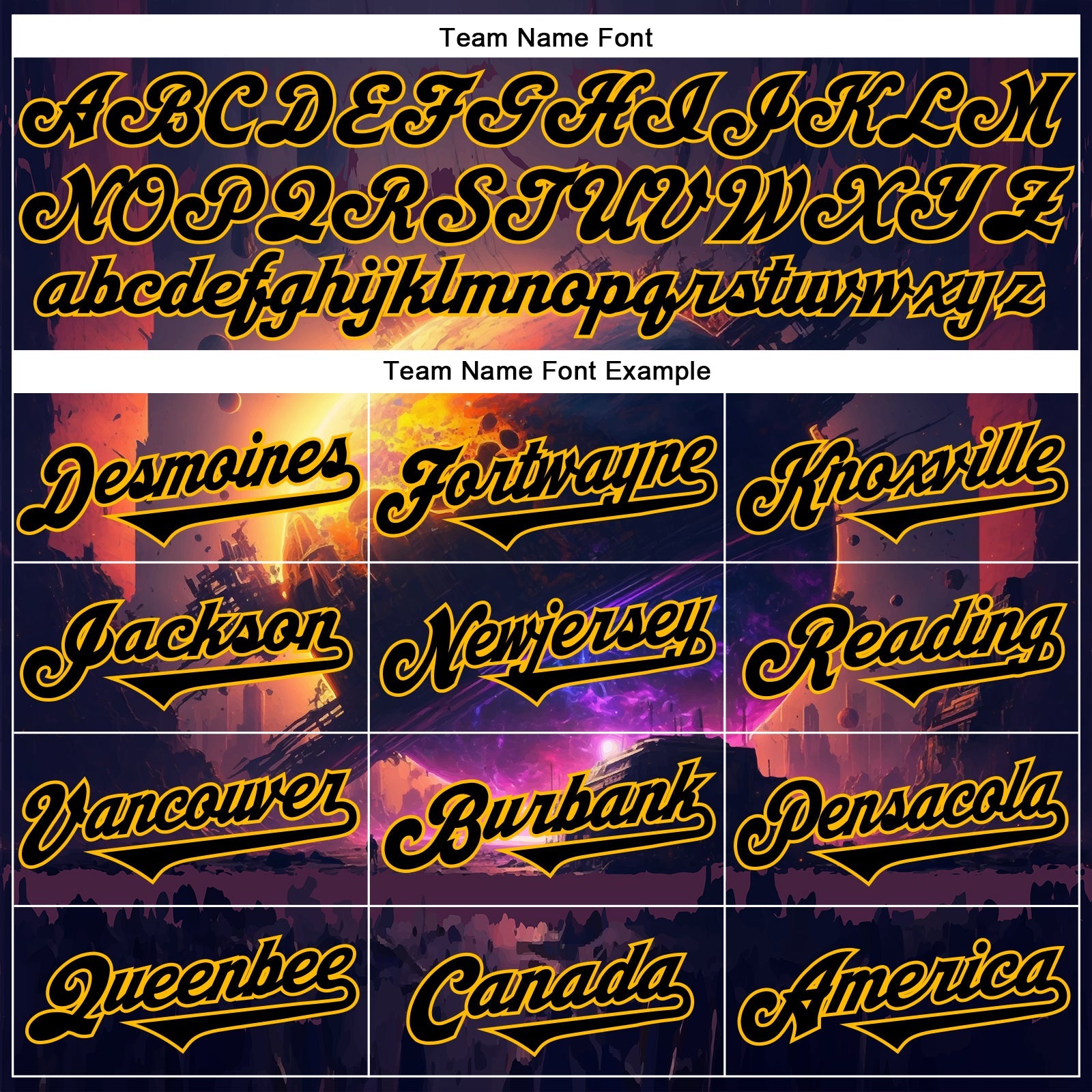 Custom Black Gold 3D Pattern Design Outer Space Solar Authentic Baseball Jersey - Sky-Custom