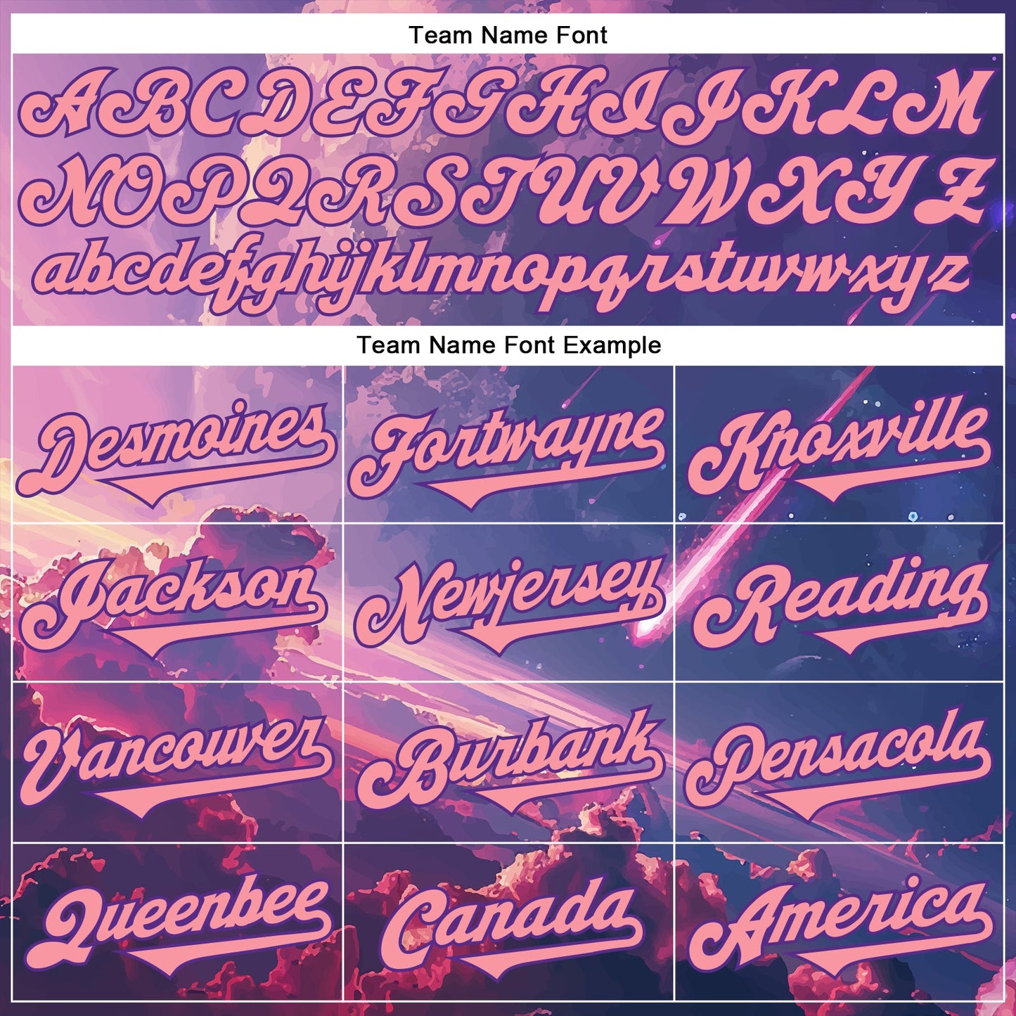 Custom Purple Medium Pink 3D Pattern Design Outer Space Authentic Baseball Jersey - Sky-Custom