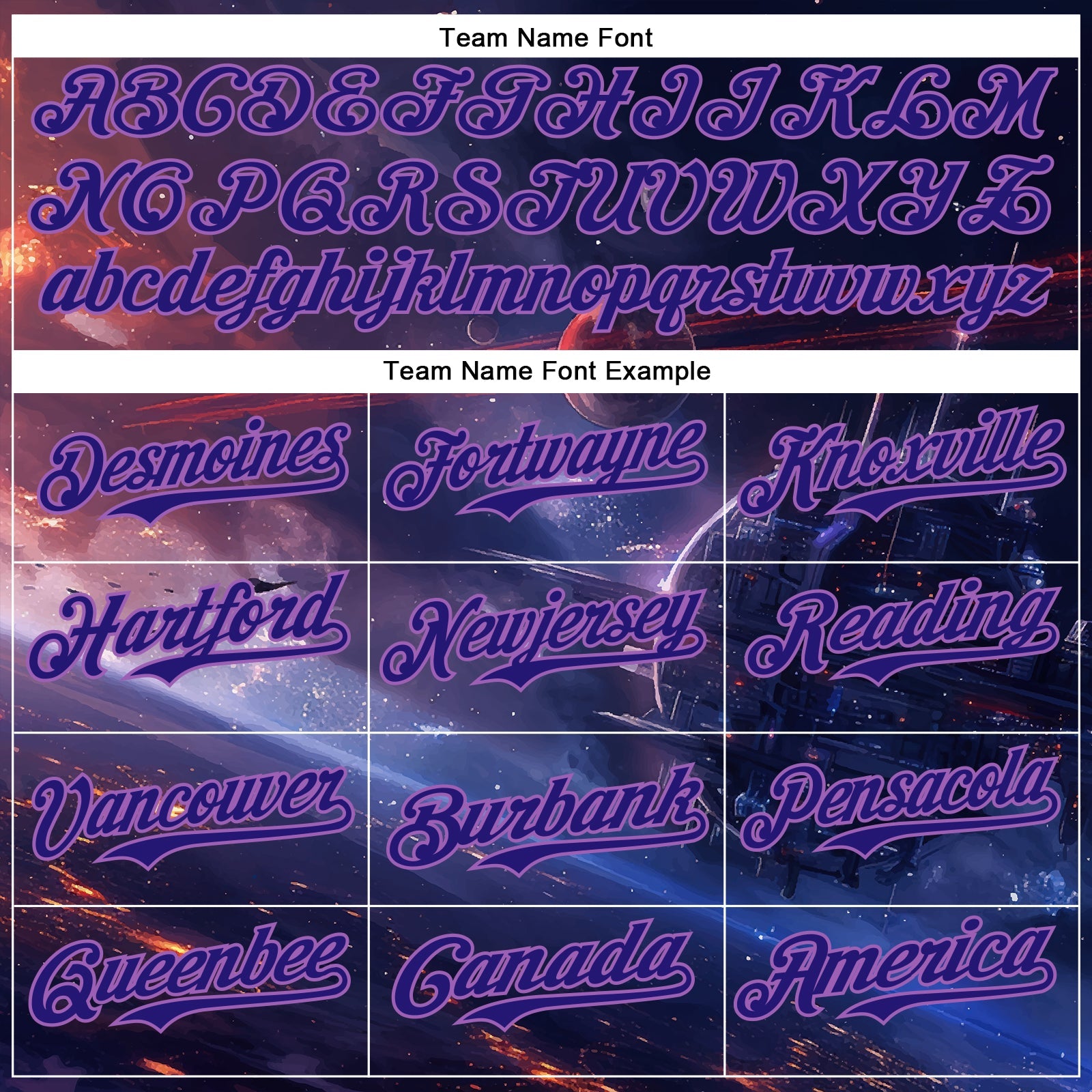Custom Blue Dark Purple-Medium Purple 3D Pattern Design Outer Space Starships Authentic Baseball Jersey - Sky-Custom