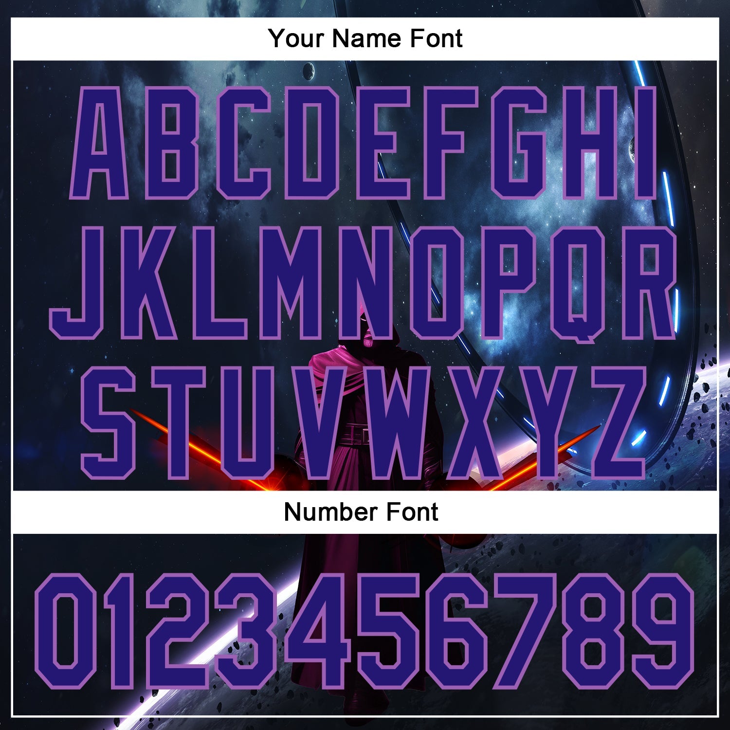 Custom Black Dark Purple-Medium Purple 3D Pattern Design Outer Space Light Swords Authentic Baseball Jersey - Sky-Custom