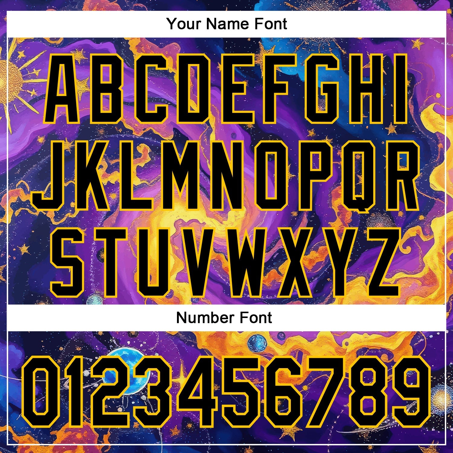 Custom Purple Black-Yellow 3D Pattern Design Outer Space Galaxy Authentic Baseball Jersey - Sky-Custom