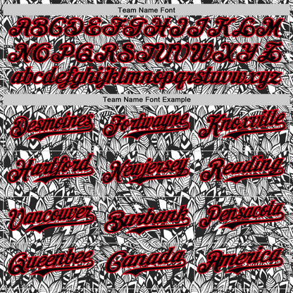 Custom White Black-Fire Red 3D Polynesian Style Islander Authentic Baseball Jersey - Sky-Custom