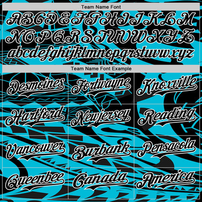Custom Black Lakes Blue-White 3D Polynesian Style Islander Authentic Baseball Jersey - Sky-Custom