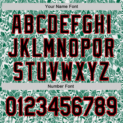 Custom White Black Kelly Green-Fire Red 3D Polynesian Style Islander Authentic Baseball Jersey - Sky-Custom