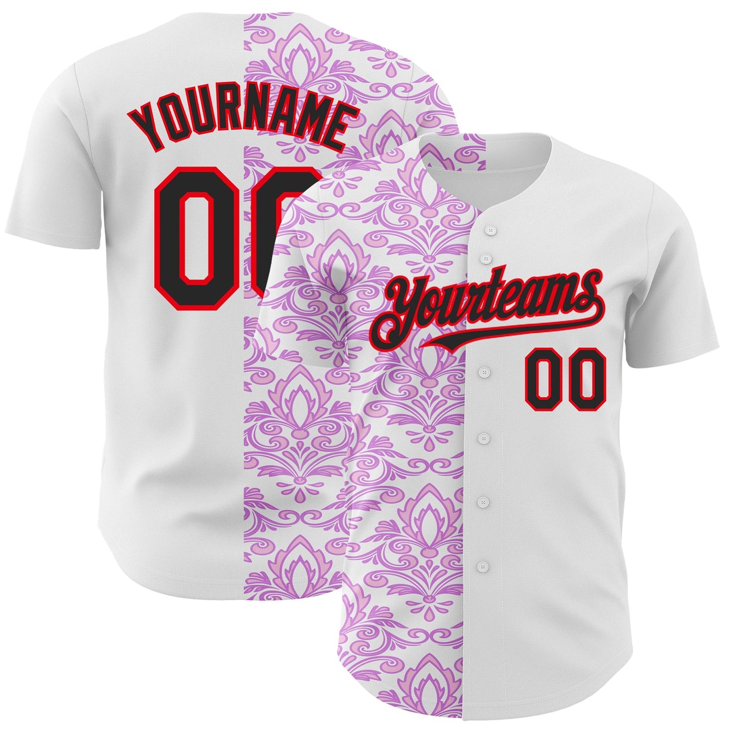 Custom White Black Purple-Fire Red 3D Polynesian Style Islander Authentic Baseball Jersey - Sky-Custom