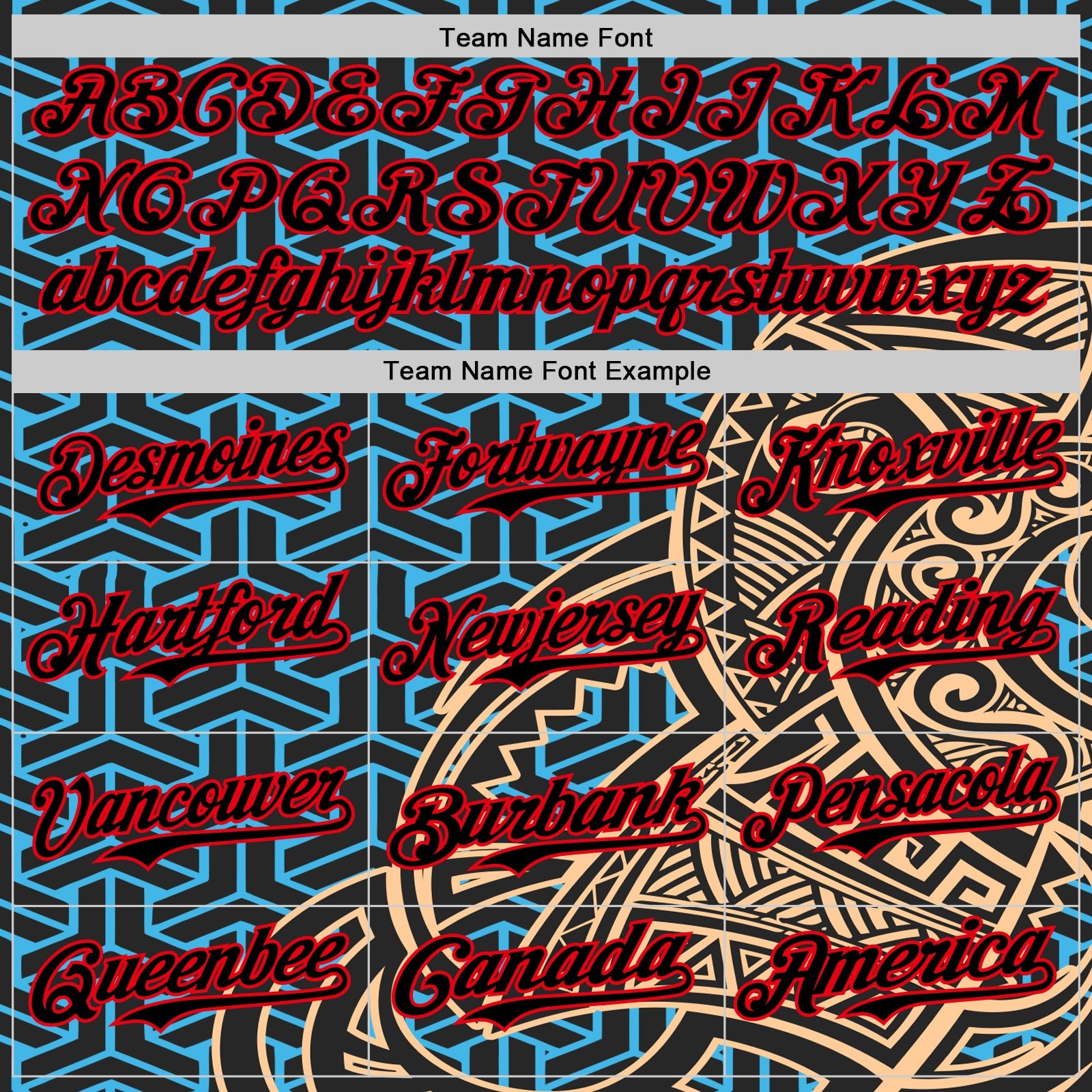 Custom Black Sky Blue Old Gold-Fire Red 3D Polynesian Style Islander Authentic Baseball Jersey - Sky-Custom