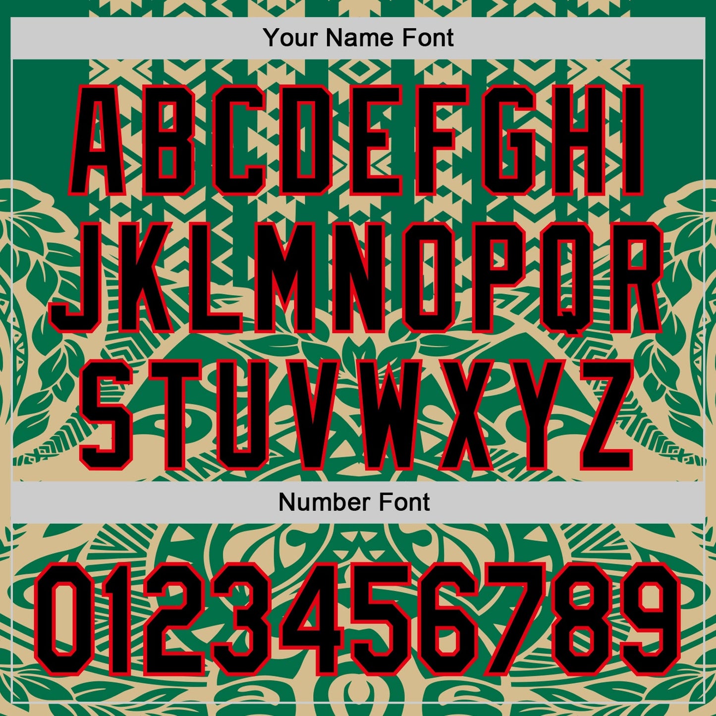 Custom Kelly Green Black Vegas Gold-Fire Red 3D Polynesian Style Islander Authentic Baseball Jersey - Sky-Custom