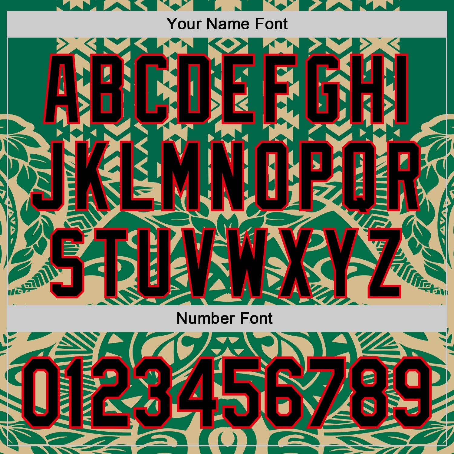 Custom Kelly Green Black Vegas Gold-Fire Red 3D Polynesian Style Islander Authentic Baseball Jersey - Sky-Custom