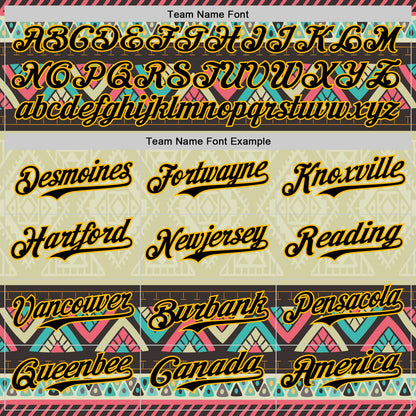 Custom Green Black-Gold 3D Polynesian Style Islander Authentic Baseball Jersey - Sky-Custom