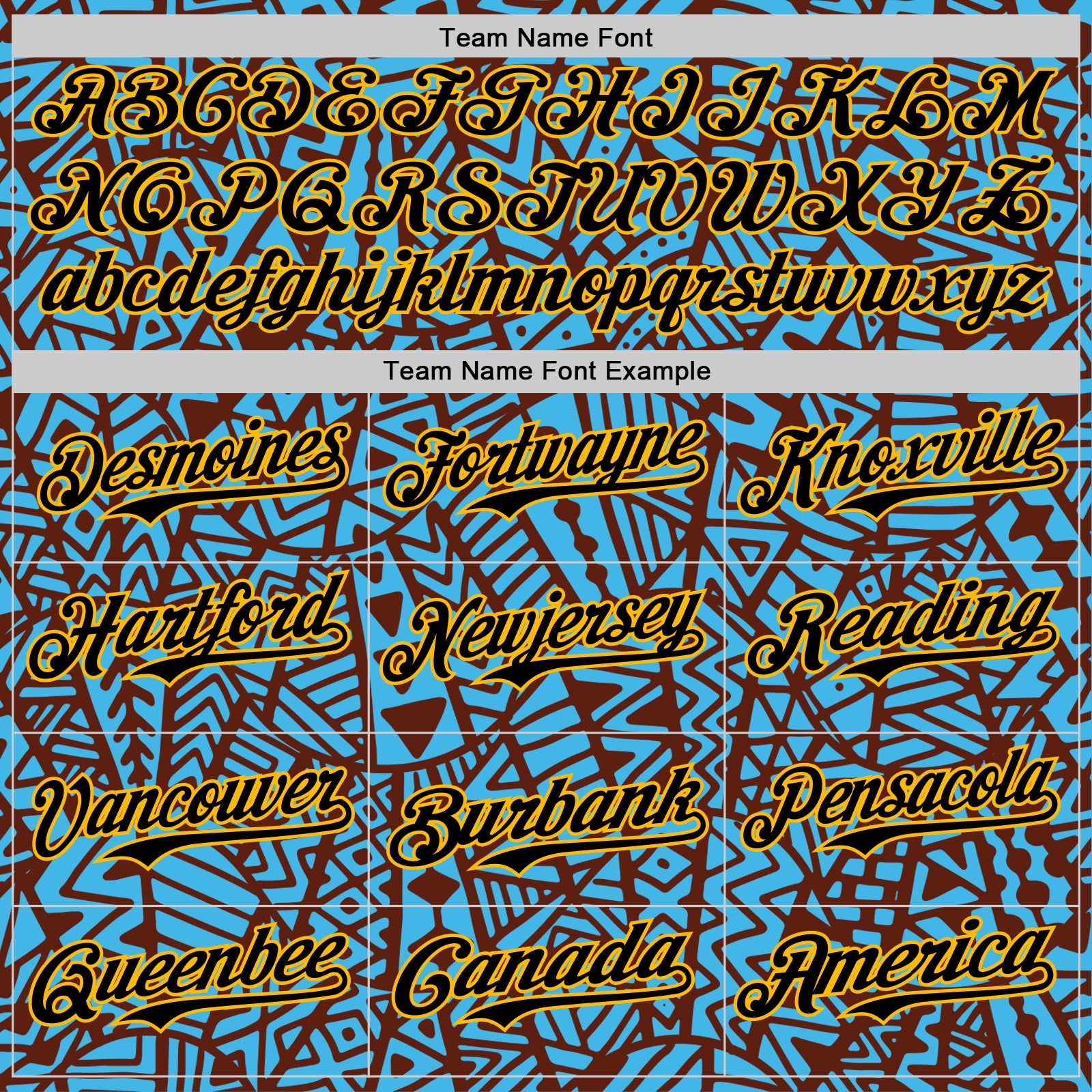 Custom Sky Blue Black Brown-Gold 3D Polynesian Style Islander Authentic Baseball Jersey - Sky-Custom