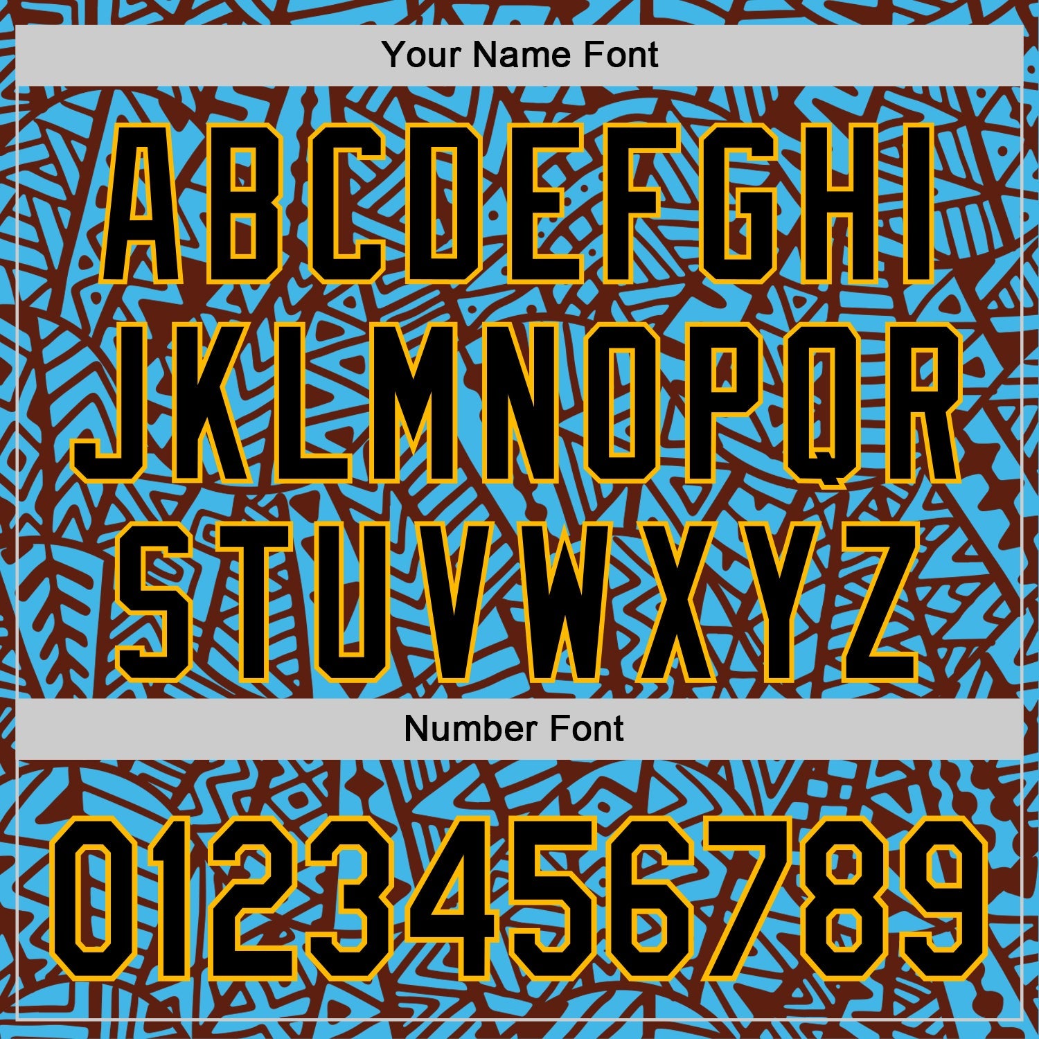 Custom Sky Blue Black Brown-Gold 3D Polynesian Style Islander Authentic Baseball Jersey - Sky-Custom