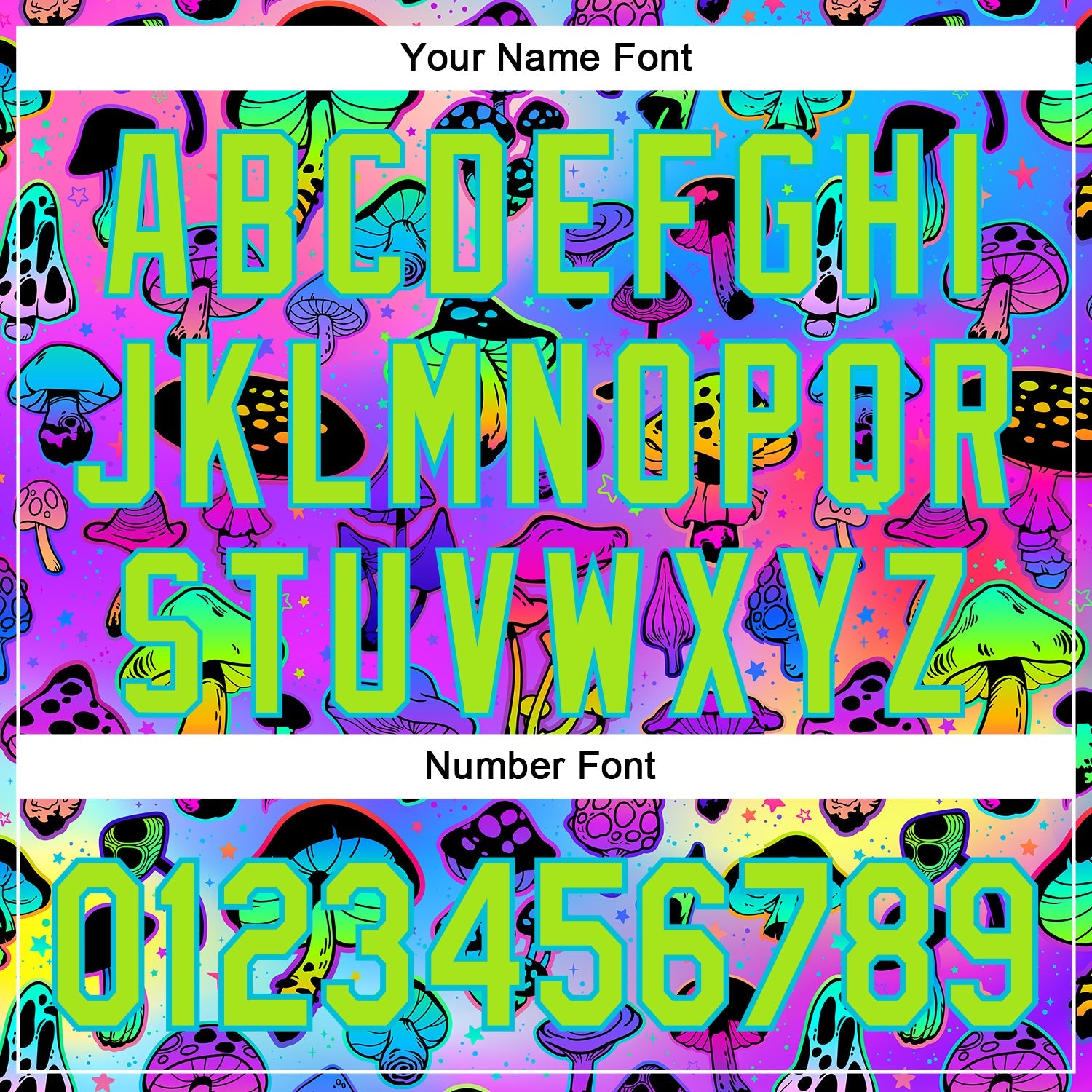 Custom Purple Neon Green-Lakes Blue 3D Pattern Design Trippy Psychedelic Magic Mushrooms Authentic Baseball Jersey - Sky-Custom