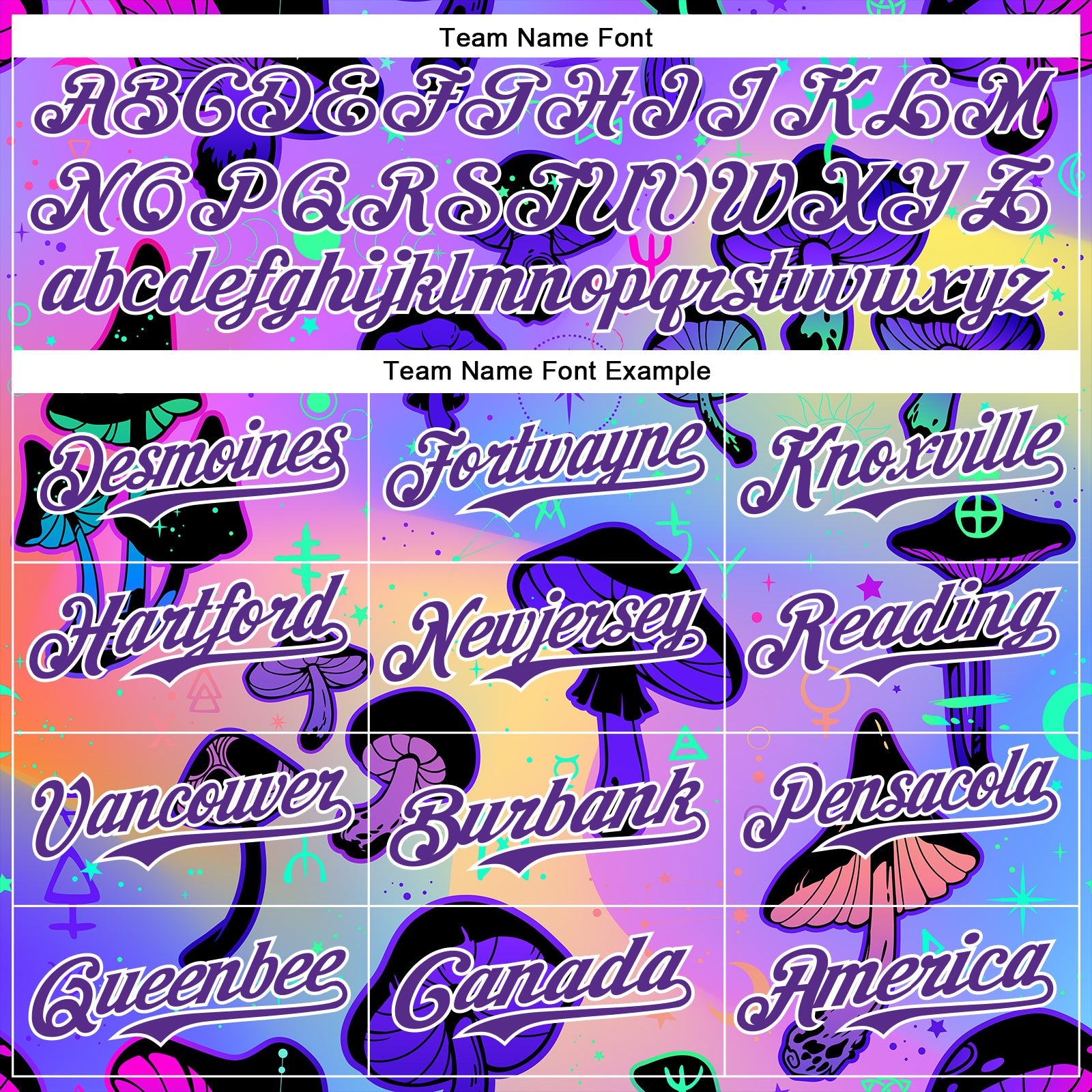 Custom Purple White 3D Pattern Design Trippy Psychedelic Magic Mushrooms Authentic Baseball Jersey - Sky-Custom