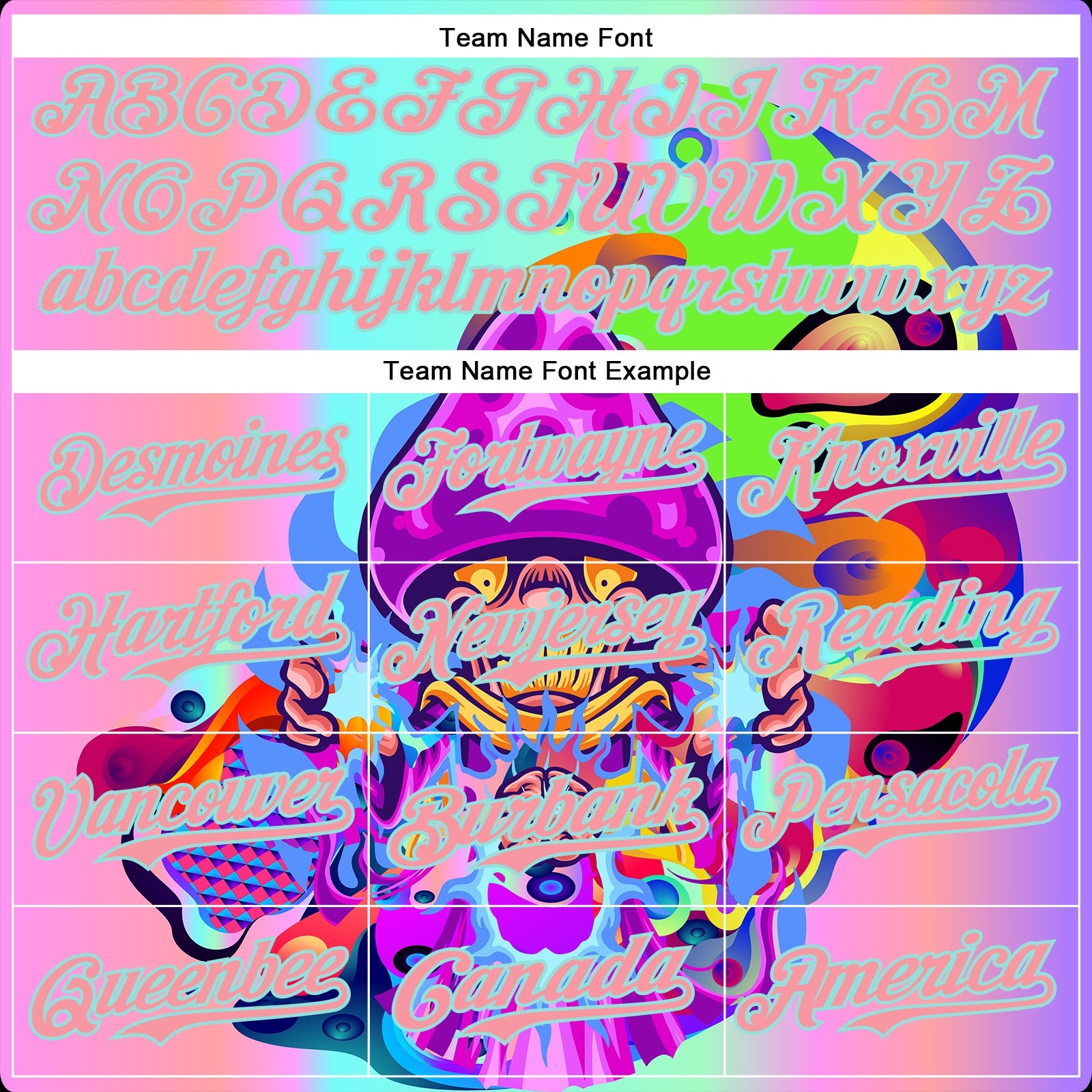 Custom Purple Medium Pink-Ice Blue 3D Pattern Design Trippy Magic Mushrooms Acid Authentic Baseball Jersey - Sky-Custom