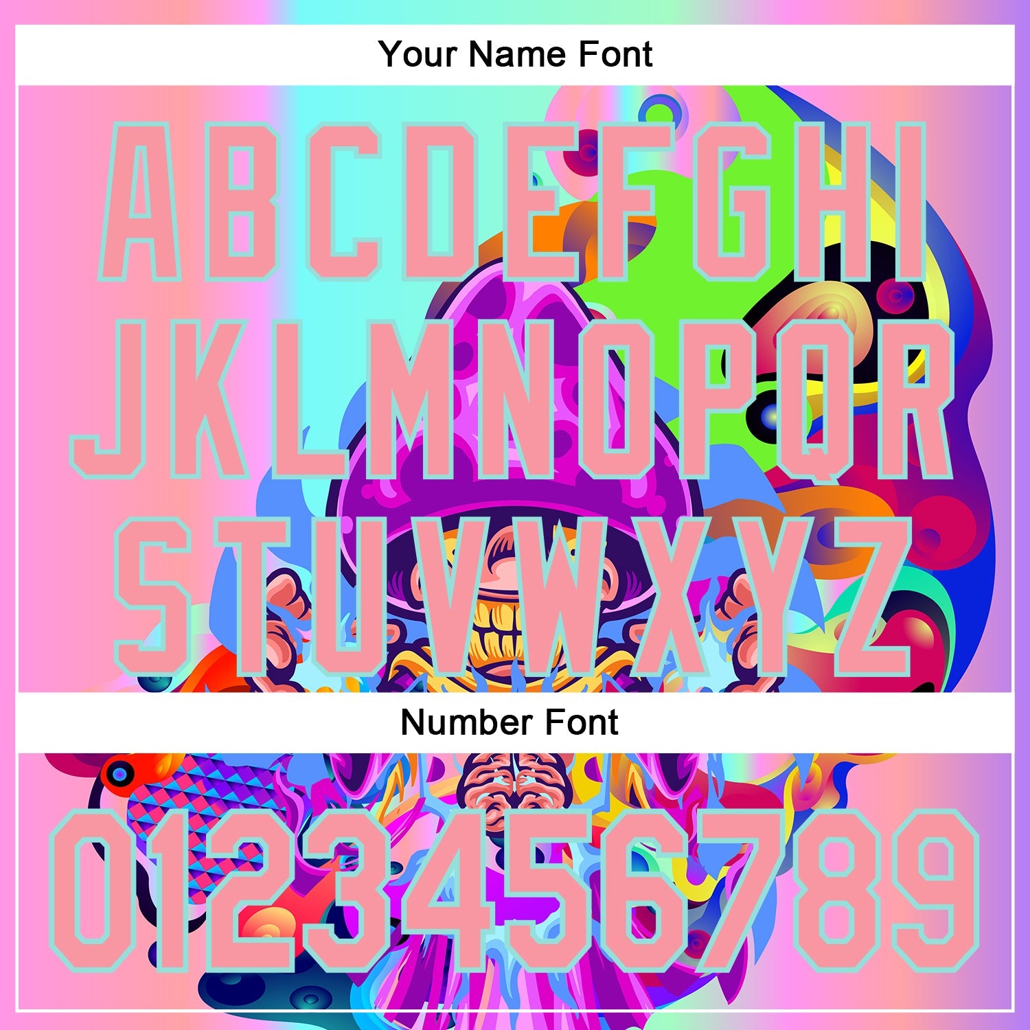 Custom Purple Medium Pink-Ice Blue 3D Pattern Design Trippy Magic Mushrooms Acid Authentic Baseball Jersey - Sky-Custom