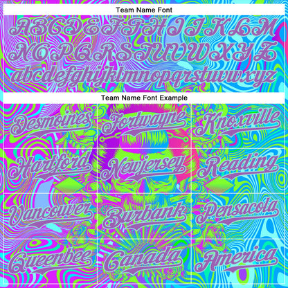 Custom Blue Medium Purple-Ice Blue 3D Pattern Design Trippy Magic Mushrooms Skull Authentic Baseball Jersey - Sky-Custom