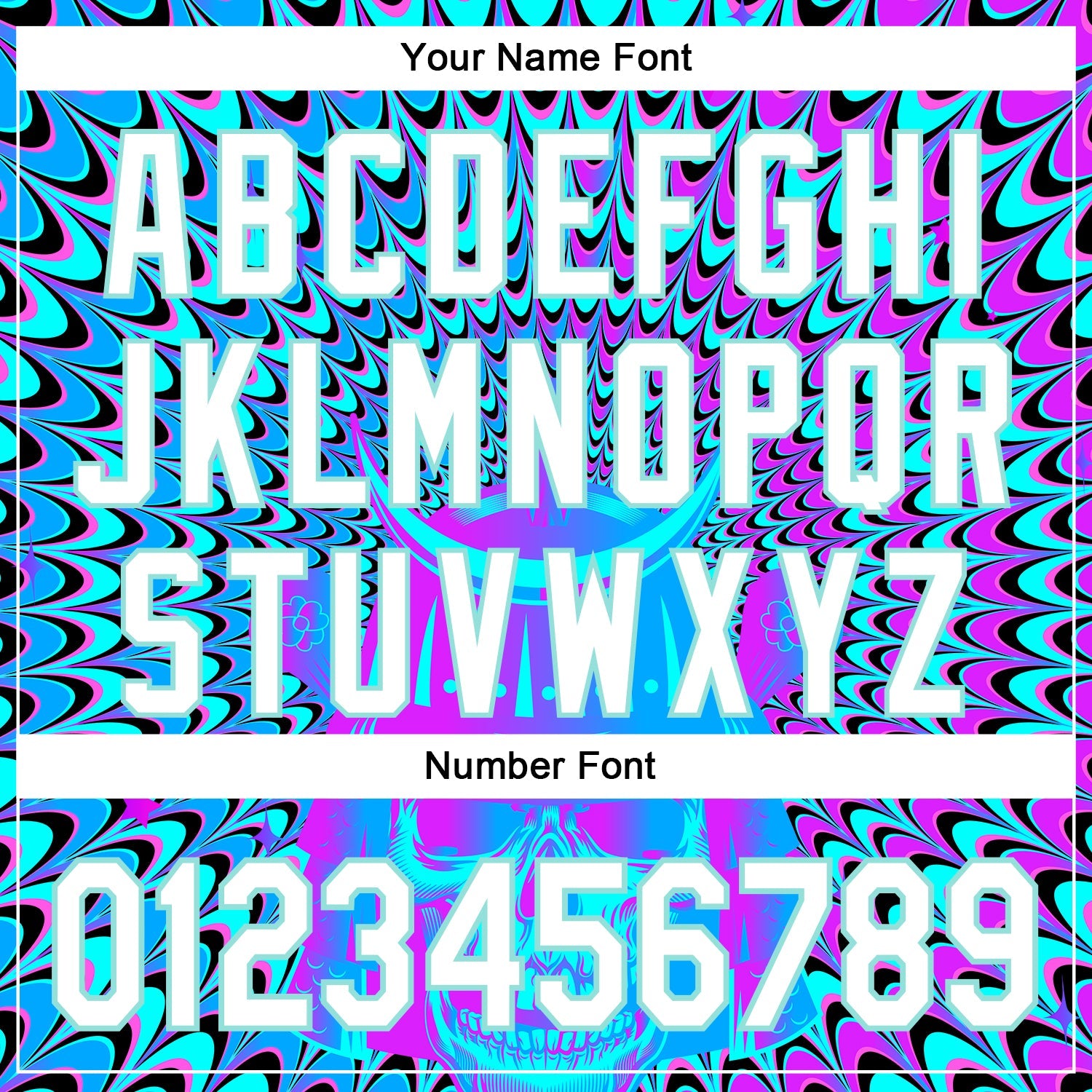 Custom Purple White-Ice Blue 3D Pattern Design Trippy Magic Mushrooms Skull Authentic Baseball Jersey - Sky-Custom