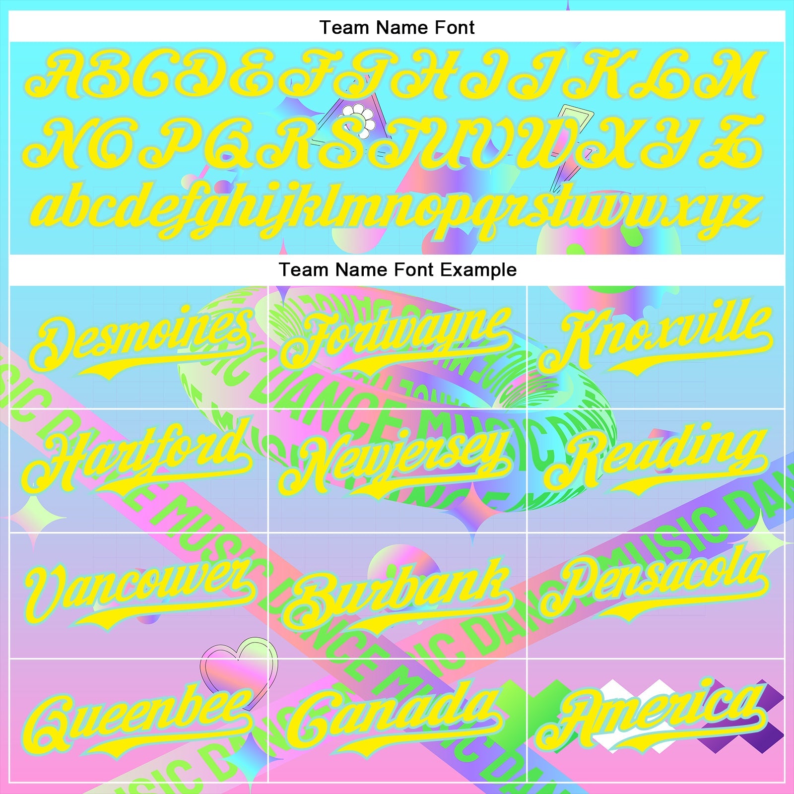 Custom Blue Light Yellow-Ice Blue 3D Pattern Design Trippy Dance Music Acid Authentic Baseball Jersey - Sky-Custom