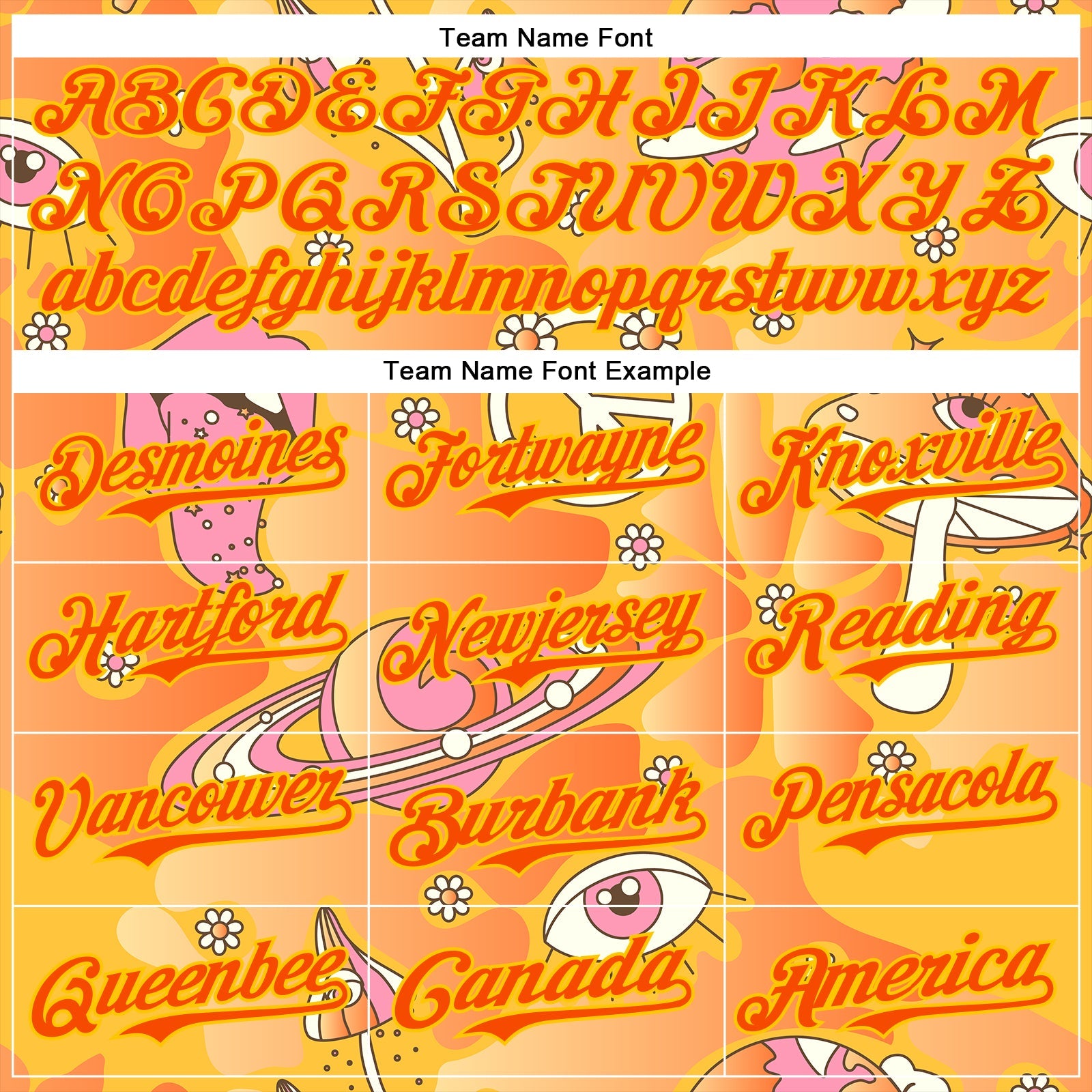 Custom Gold Orange-Yellow 3D Pattern Design Trippy Magic Mushrooms Groove Authentic Baseball Jersey - Sky-Custom