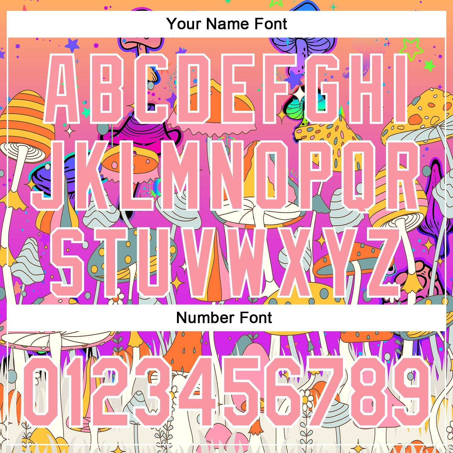 Custom Pink Medium Pink Purple-White 3D Pattern Design Trippy Magic Mushrooms Hippie Authentic Baseball Jersey - Sky-Custom