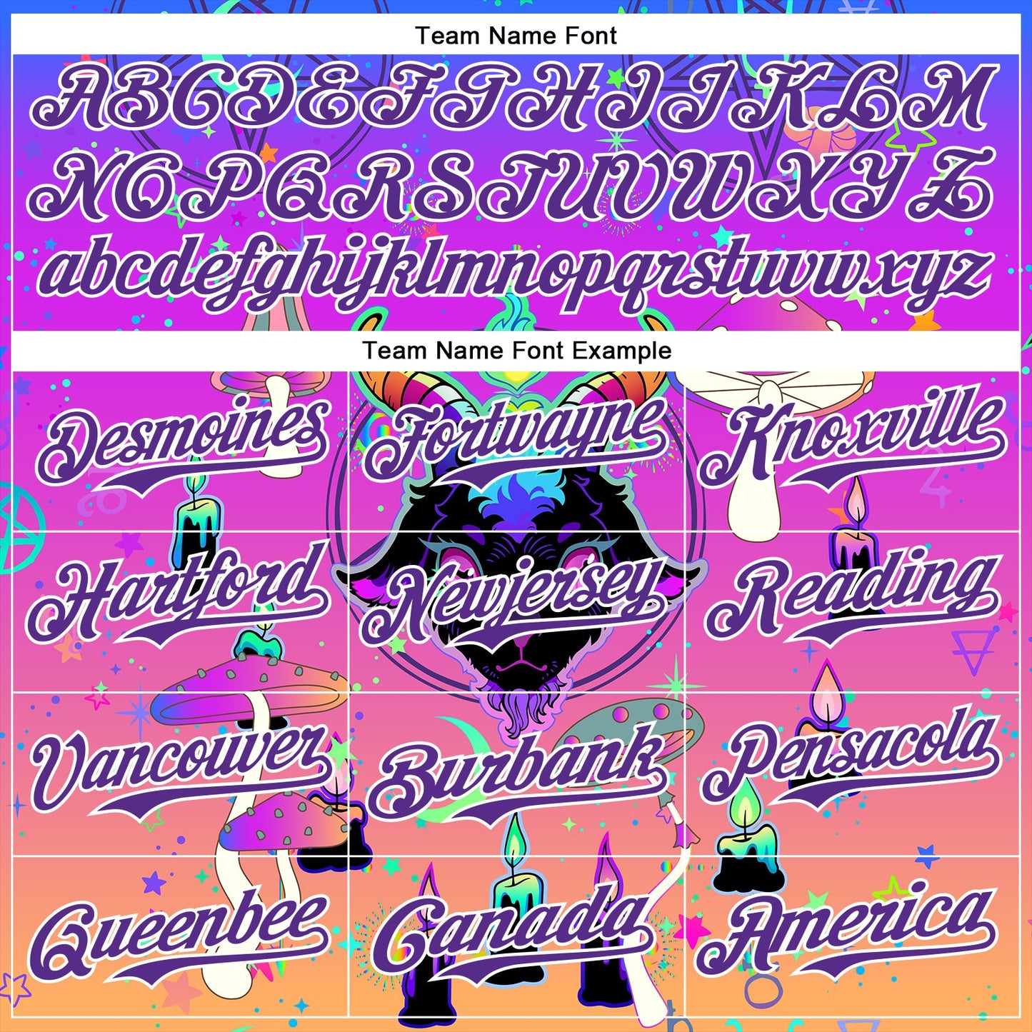 Custom Purple White 3D Pattern Design Trippy Magic Mushrooms Devil Authentic Baseball Jersey - Sky-Custom