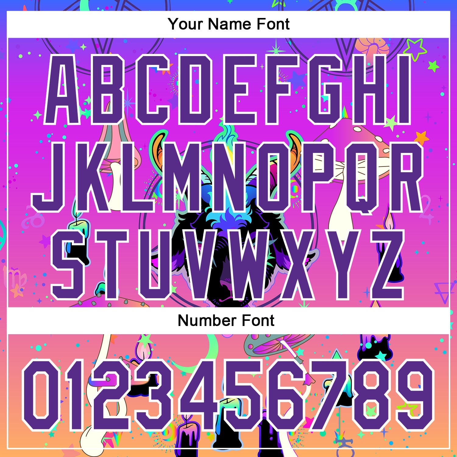 Custom Purple White 3D Pattern Design Trippy Magic Mushrooms Devil Authentic Baseball Jersey - Sky-Custom